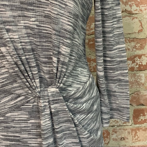 Lush Knit Dress Twist Waist Long Sleeve Gray Size XL - Picture 5 of 10